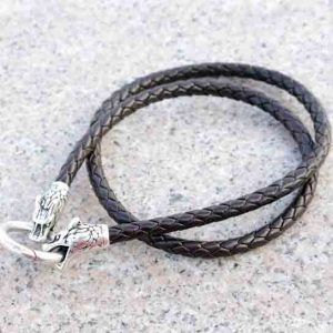 Viking Dragon Necklace Brown