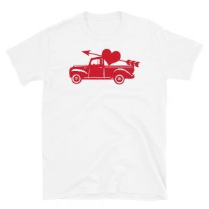 Valentines Vintage Truck Heart Arrow T-Shirt