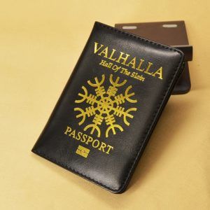 Viking Valhalla Passport Cover - Norse Helm of Awe Passport Case